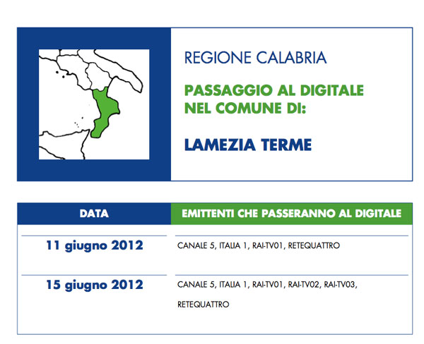 Lamezia: Dall'11 giugno la tv passa al digitale