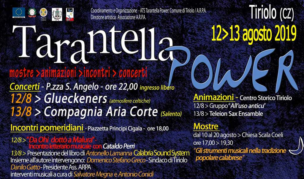 Esibizione dei Glueckeners a Tiriolo per il “Tarantella Power”