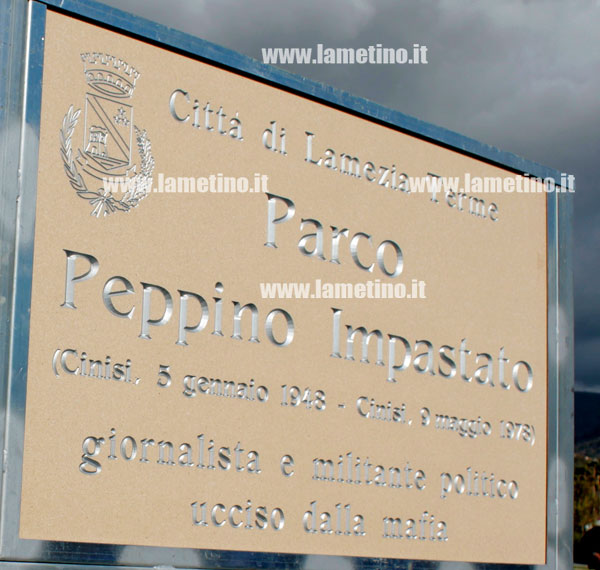 Lamezia: Intitolato parco a Peppino Impastato alla presenza del fratello Giovanni