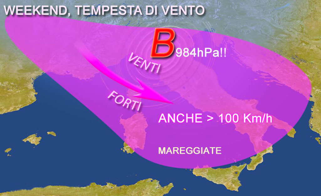 Freddo e vento intenso nel week-end: arriva Attila