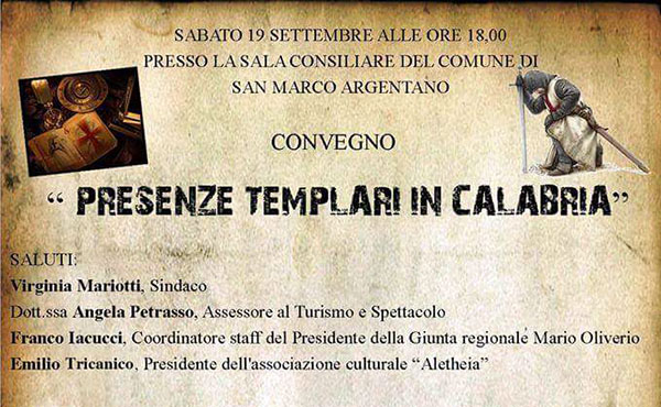 "Presenze Templari in Calabria" in un convegno a  San Marco Argentano