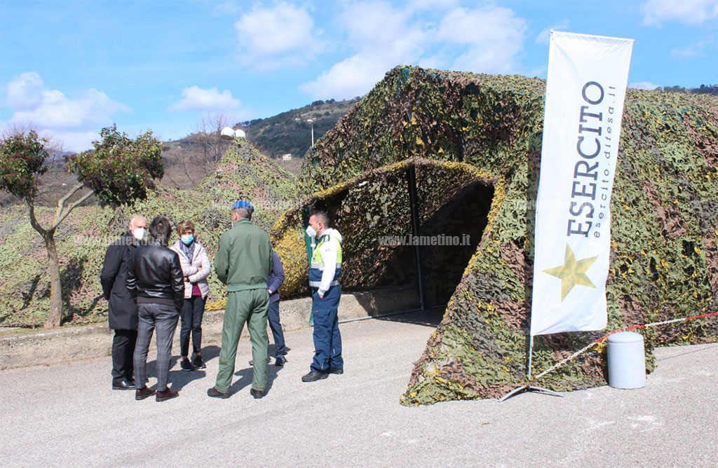 Lamezia, dalla prossima settimana "drive through" Esercito per tamponi davanti ospedale. Tensostruttura possibile punto vaccinale