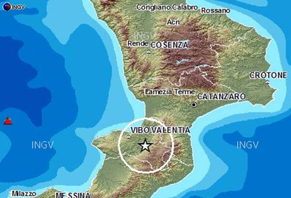 Scossa di 2.4 nel vibonese, non segnalati danni