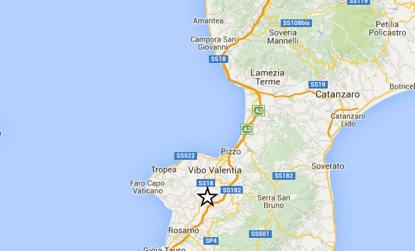 Terremoti: scossa di magnitudo 2.8 nel vibonese 