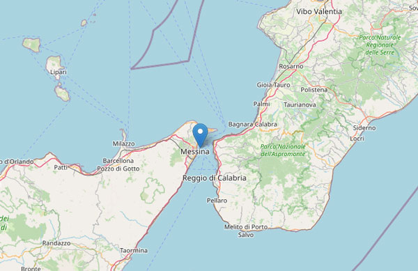 Scossa di magnitudo 2.5 nello Stretto di Messina