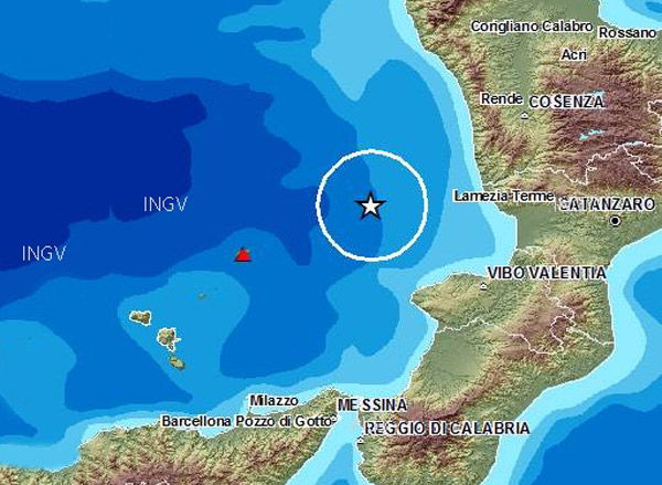 Lamezia: Scossa di magnitudo 2.1, evento in mare