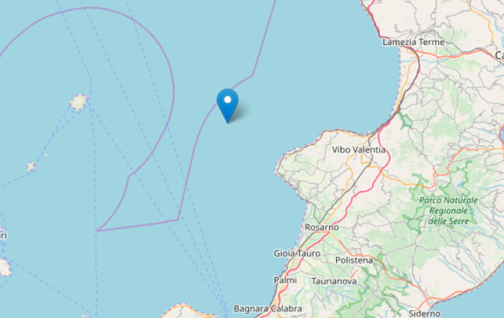 Scossa di terremoto nella notte di magnitudo 3.6 nel mar Tirreno