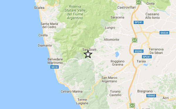 Scossa di magnitudo 2.7 avvertita nel cosentino