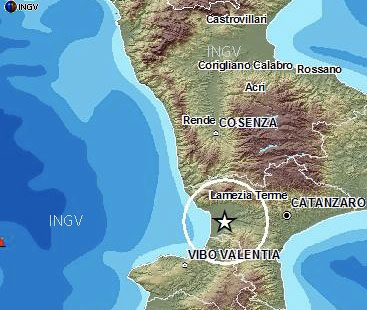 Lamezia: Scossa di terremoto di 2.4 