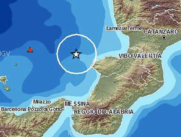 Calabria: Scossa di magnitudo 3.4 in mare al largo del vibonese