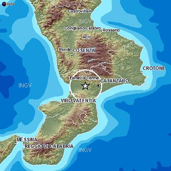 Due scosse in Calabria, una di 3.1 nel lametino