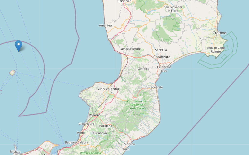 Scossa di magnitudo 3.2 nel Tirreno Meridionale