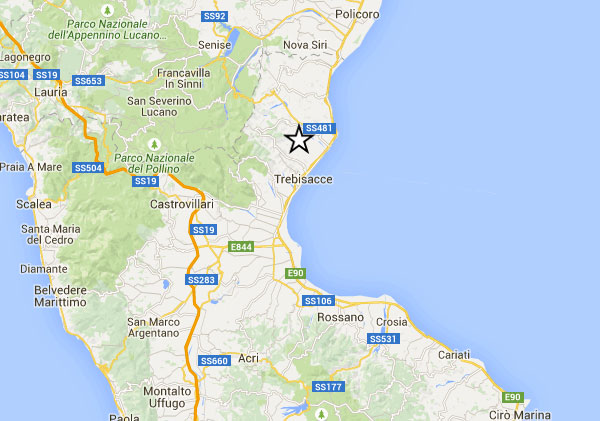 Scossa di magnitudo 3.3 nel nordest provincia Cosenza 