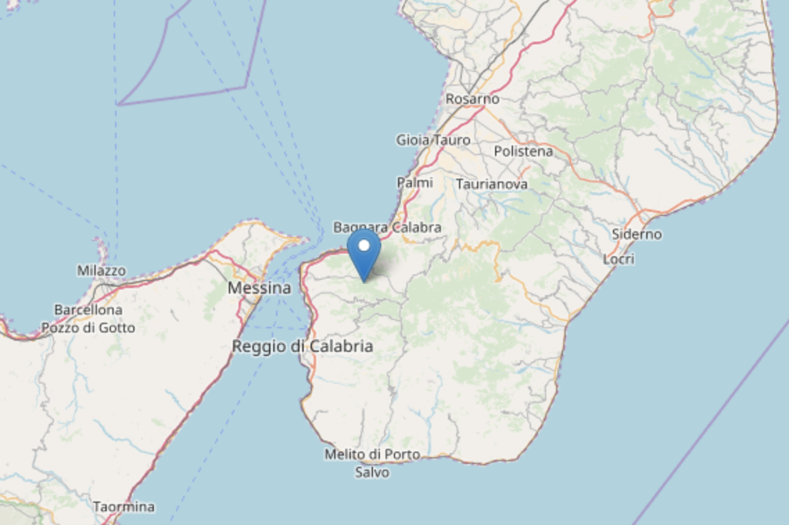 Terremoto a Reggio Calabria: forte scossa di magnitudo 3.7
