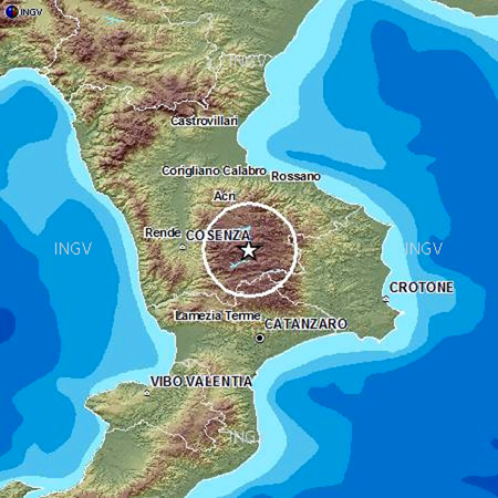 Calabria: Terremoto, scossa di magnitudo 3.6 in Sila