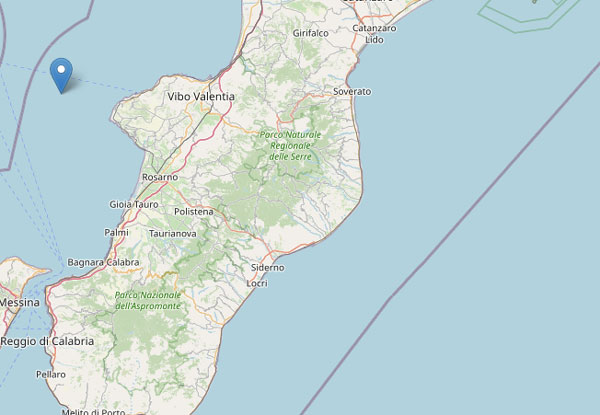 Scossa di magnitudo 3.2 al largo del Vibonese 