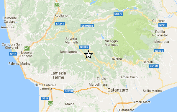 Scossa di terremoto magnitudo 2.6 avvertita nel lametino