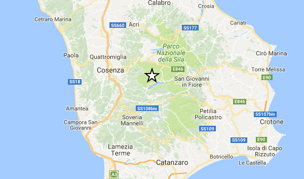 Terremoto di magnitudo 2.7 in provincia di Cosenza