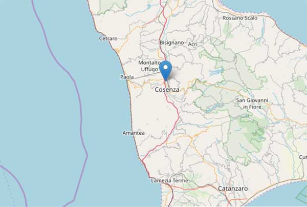 Terremoto di magnitudo 2.6 nel cosentino, nessun danno