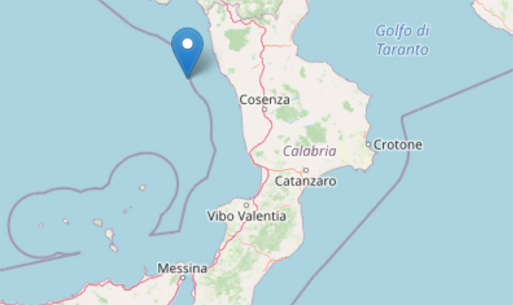 Terremoti, scossa di magnitudo 3.2 a largo della costa calabra nord occidentale