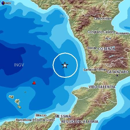 Calabria: Terremoto, lieve scossa al largo costa tirrenica