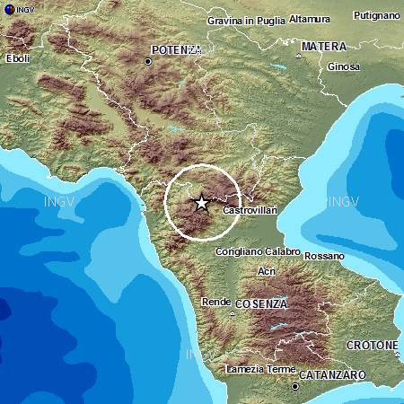 Calabria: Sciame Pollino, scossa di magnitudo 2.1