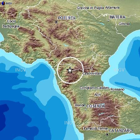 Due scosse di terremoto magnitudo 2.2 tra Basilicata e Calabria