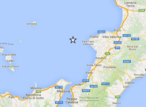 Lieve scossa di terremoto al largo della costa vibonese