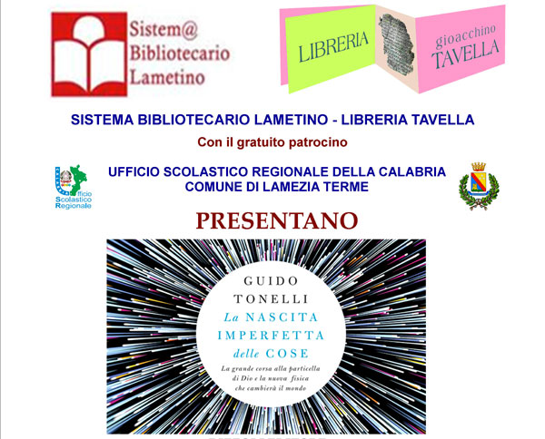 Lamezia, il 4 aprile il fisico Guido Tonelli presenta "La nascita imperfetta delle cose"