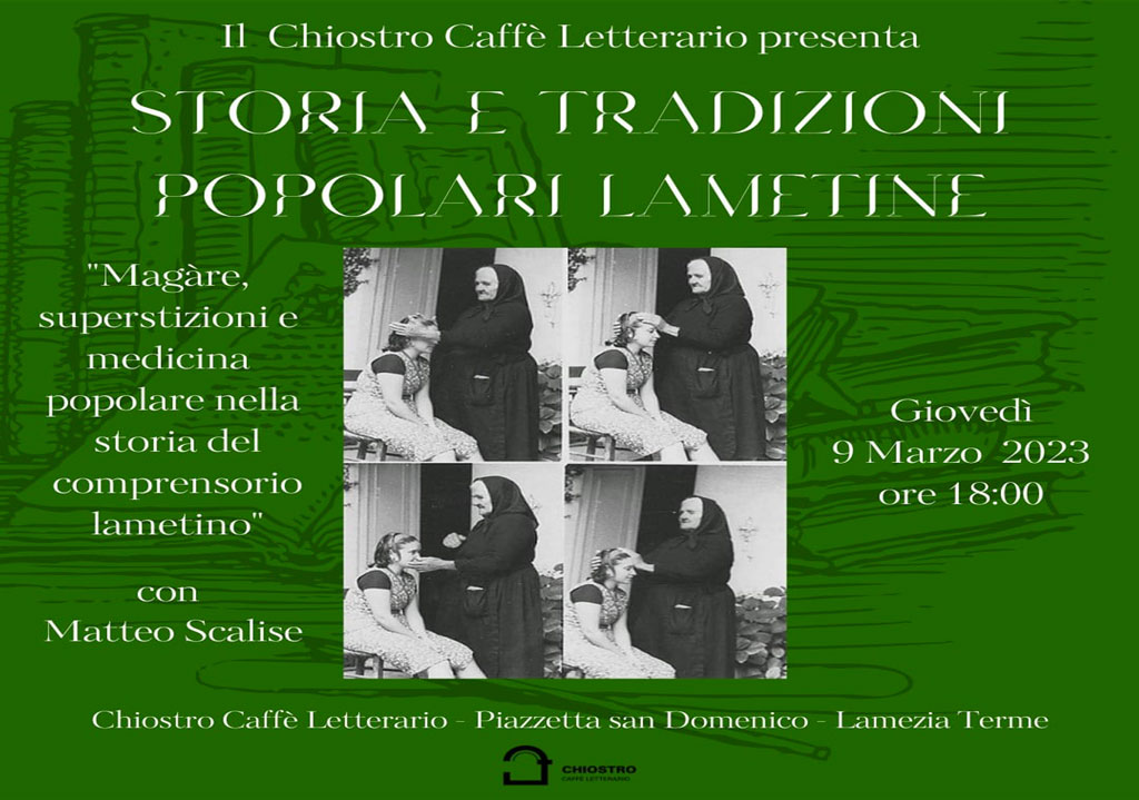 Terzo incontro rassegna “Storia e tradizioni popolari lametine” al Chiostro il 9 marzo