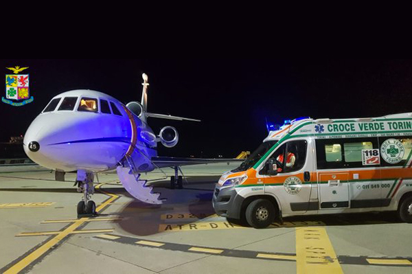 Trasporto sanitario urgente per bimba di 5 anni da Reggio Calabria a Torino