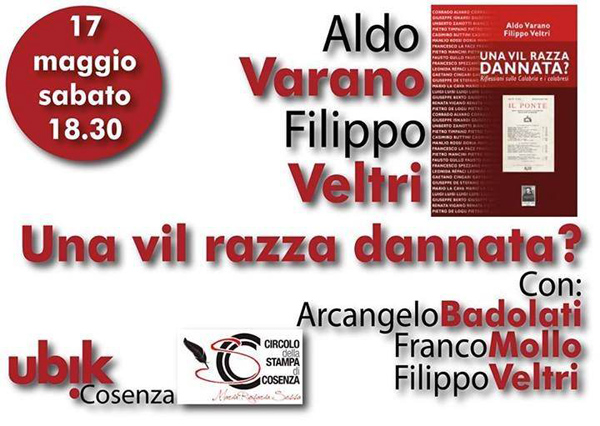 Calabria: Presentazione libro “Una vil razza dannata?” a Cosenza