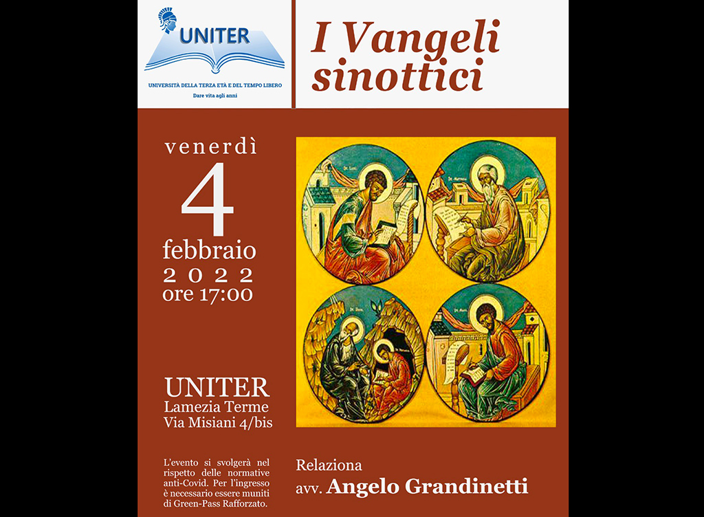 Lamezia, incontro sui 'Vangeli Sinottici' domani all’Uniter