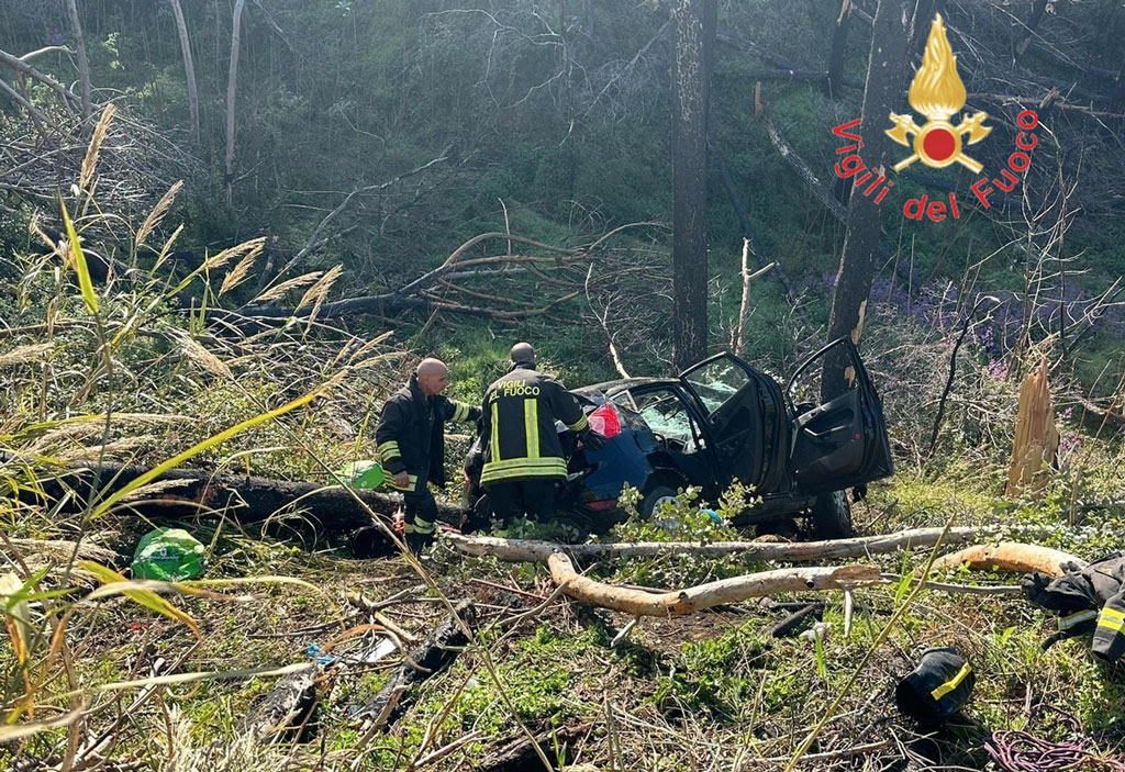 Perde controllo dell’auto e precipita in burrone a Catanzaro, in salvo conducente
