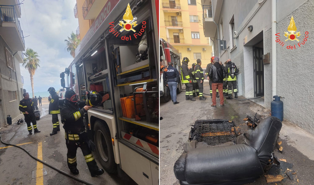 Fiamme in abitazione a Crotone, occupanti in salvo 