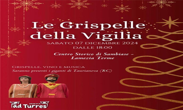 Rinviato l'evento “Le Grispelle della Vigilia” nel centro storico di Sambiase