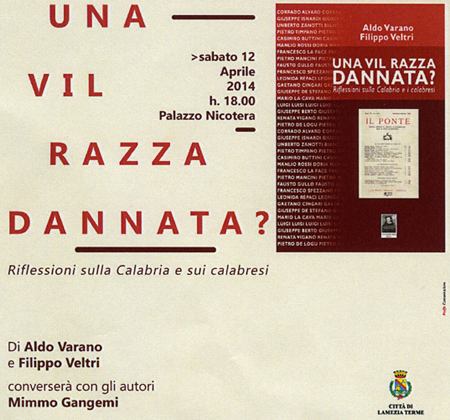 Lamezia: Sabato 12 aprile il libro  “Una vil razza dannata?” a palazzo Nicotera