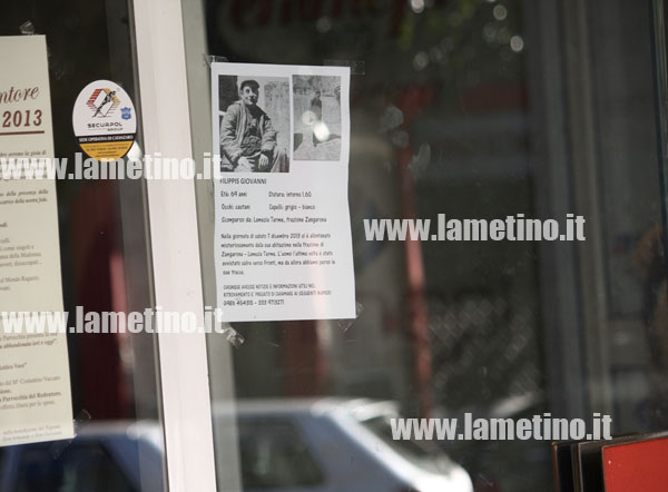 Lamezia: Scomparsa Giovanni Filippis, familiari affiggono manifesti in giro per la città