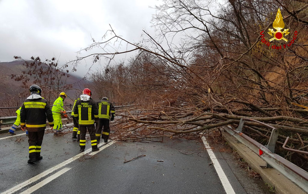 Smottamento su SS107 a San Fili, intervengono Vigili del Fuoco