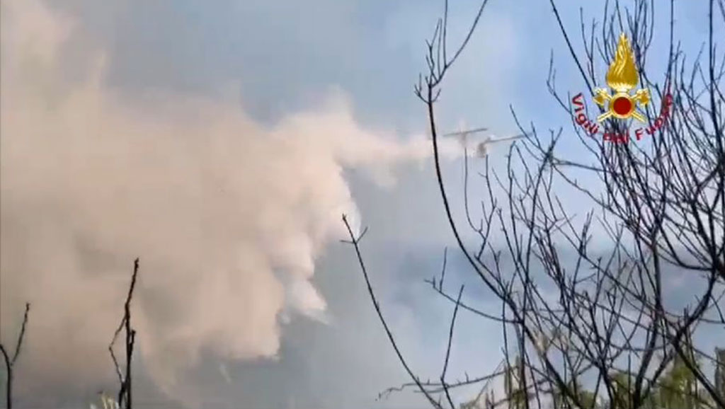 Fiamme vicino Santuario a Caulonia, impegnati anche mezzi aerei 