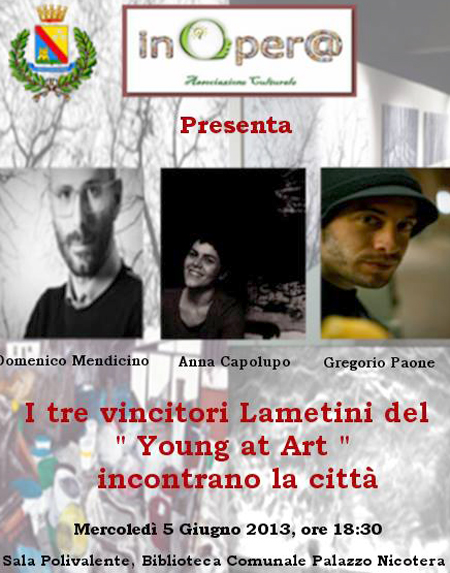 Lamezia: Young at Art, incontro con artisti lametini a palazzo Nicotera 