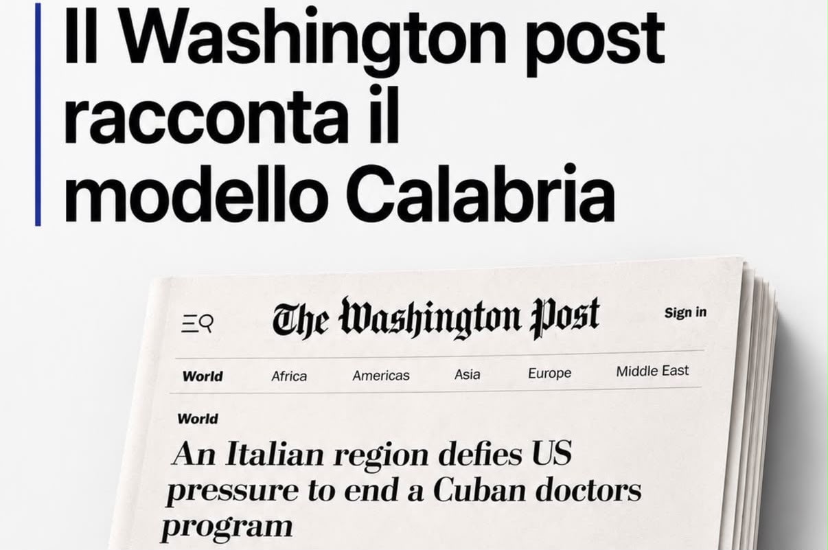 Washington Post: "Su medici Cubani Calabria sfida la pressione Usa"